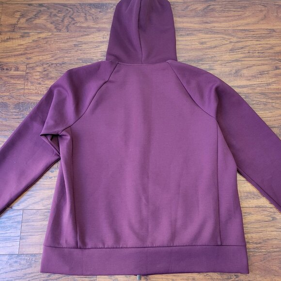 AWAY Travel Burgundy Red Zipper Pocket Recycled Polyester Zip-Up Hoodie sz XL - Picture 7 of 7